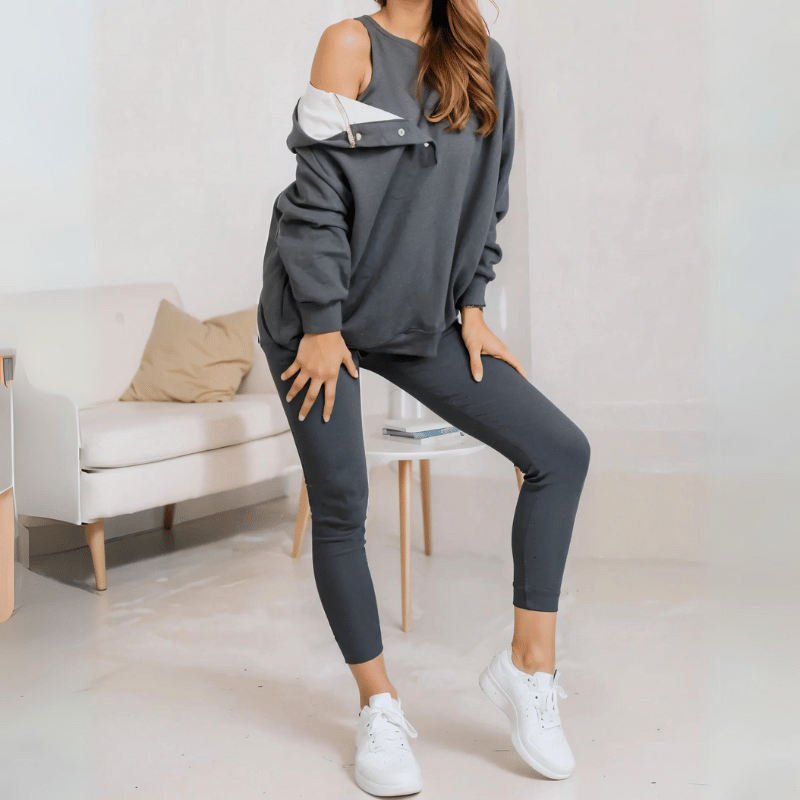 Oversized Hooded Sweatshirt 3pc Set