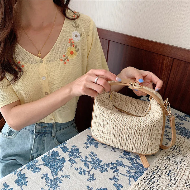 Annalise Crossbody Straw Bag