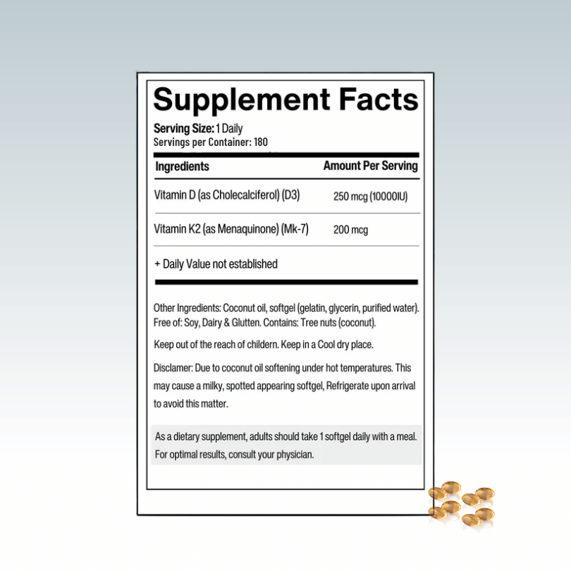 Advanced Formula Vitamin D3 & K2 – Bronlee