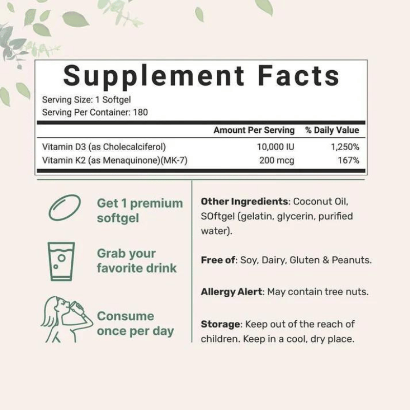 Tobolky s vitamínem D3 + K2