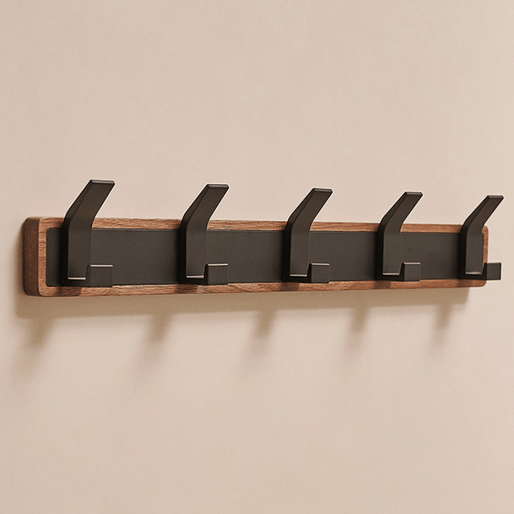 Modern Walnut Coat Rack Hooks