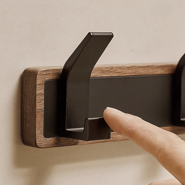 Modern Walnut Coat Rack Hooks