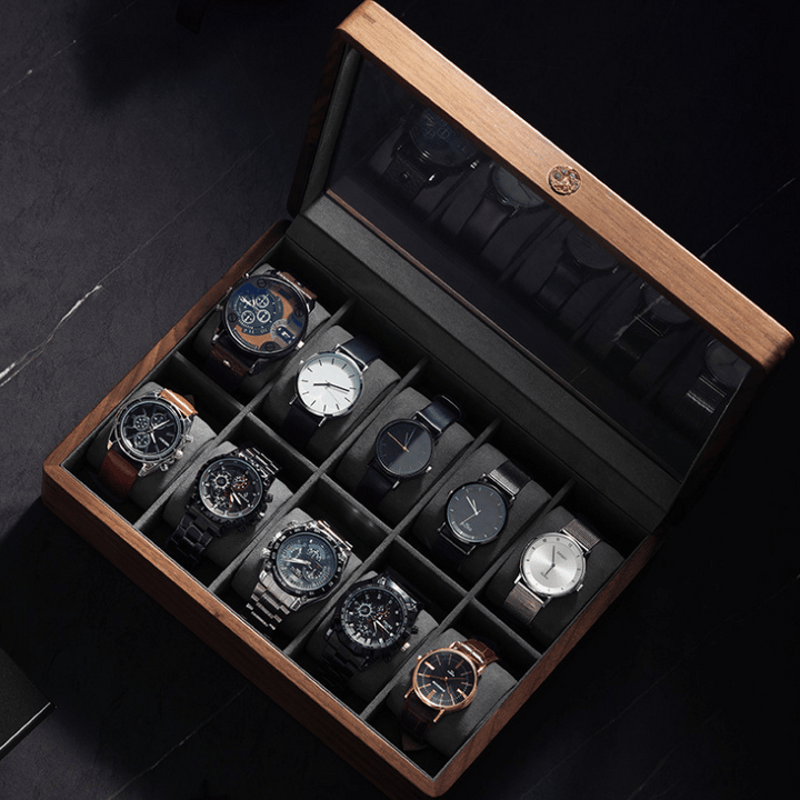 Handcrafted Solid Walnut Watch Display Case