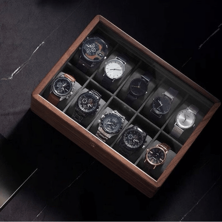 Handcrafted Solid Walnut Watch Display Case