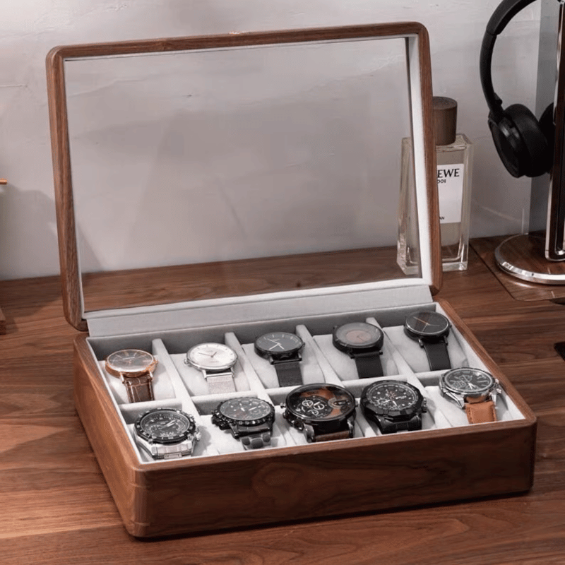 Handcrafted Solid Walnut Watch Display Case